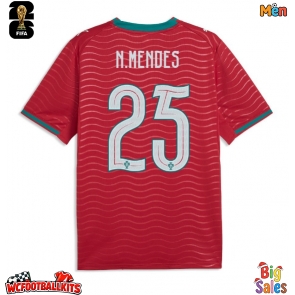 Portugal Nuno Mendes #25 Replica Home Stadium Shirt World Cup 2026 Short Sleeve